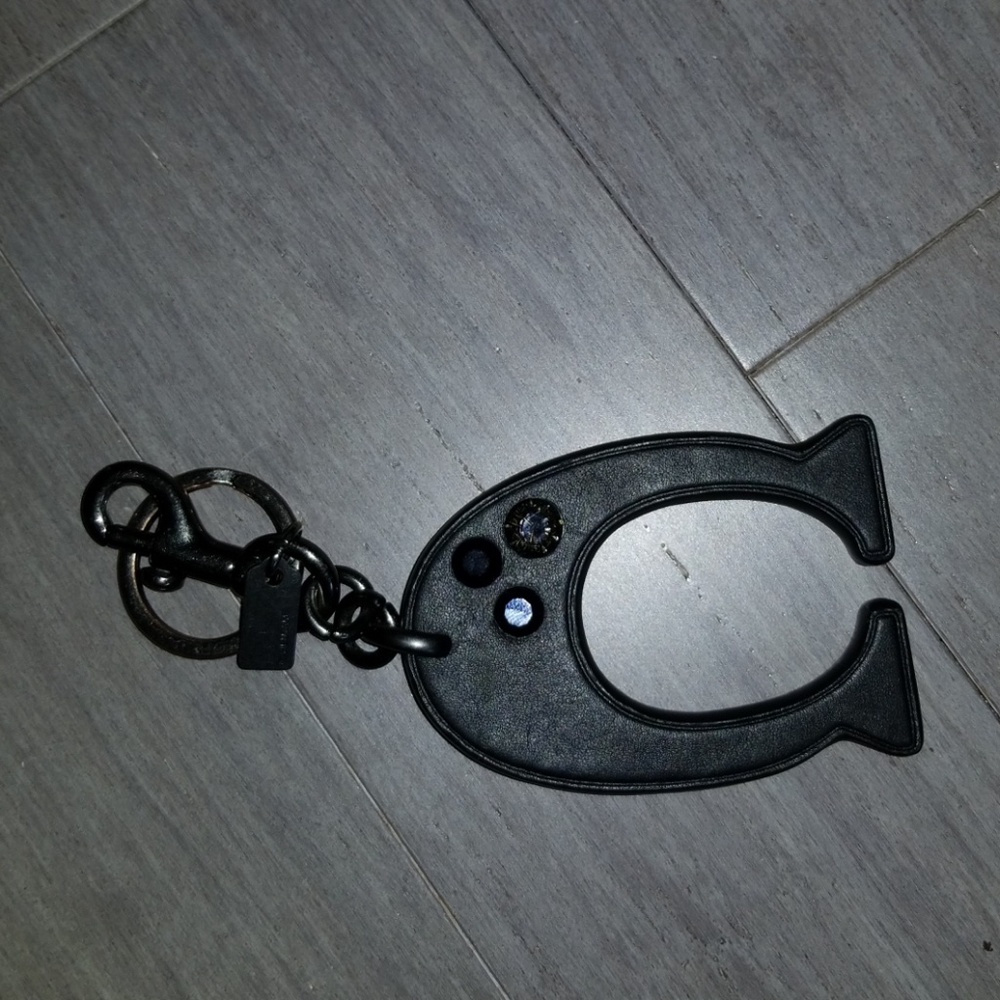 Coach C jeweled key ring